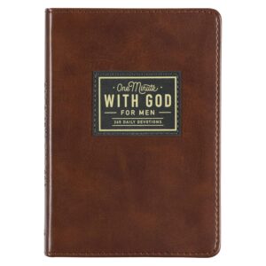One Minute with God for Men 365 Devotions, Brown Faux Leather Flexcover Imitation Leather