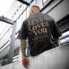 Jesus Loves You Shirts for Men Religious Oversized Graphic Tees Jesus Faith Acid Wash T Shirt God Top